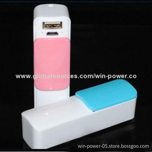 2,600mAh Slide Portable Power Bank for Samsung Galaxy S3/S4/iPhone 5/5S, Long Battery Lifespan